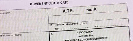 International Trade Documentation - A.TR Certificate